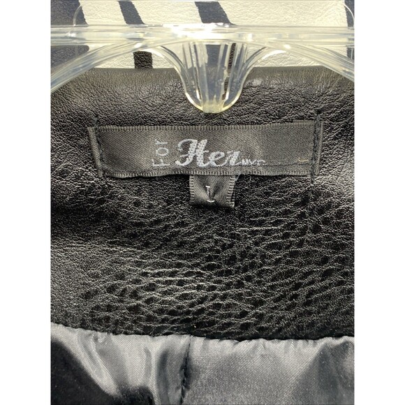 For Her Moto Leather Zebra Printed Jacket 81769 Studded Biker Pockets Large - Picture 16 of 16